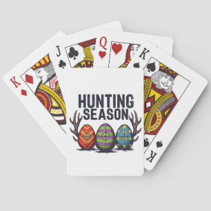 Hunting Season Easter Hunting Eggs Funny  Playing Cards