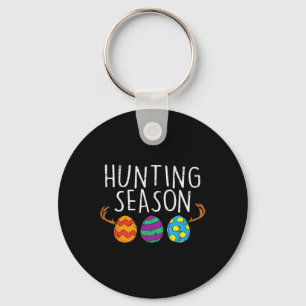 Hunting Season Eggs Deer Funny Easter Day Egg Hunt Keychain