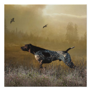 Hunting season , German shorthaired pointer Tapest Poster
