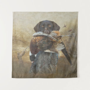 Hunting season , German Wirehaired Pointer  Tapestry