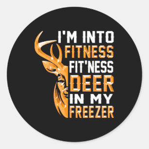 Hunting-shirt I'm Into Fitness Deer Freezer Funny Classic Round Sticker