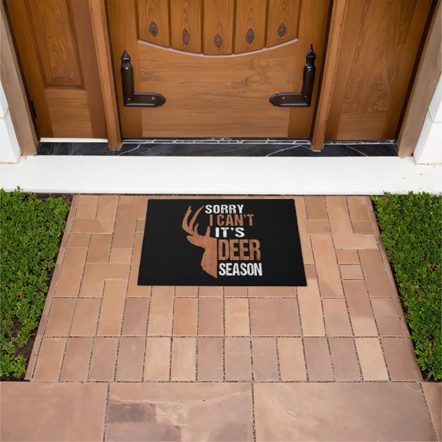 Hunting Sorry Its Deer Season Funny Hunter Dad Vin Doormat (Outdoor)