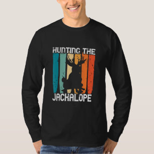 Hunting The Jackalope Retro Cryptozoology Cryptid  T-Shirt