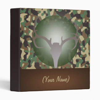 Hunting Theme Deer Antlers Green Speckled Camo Binder