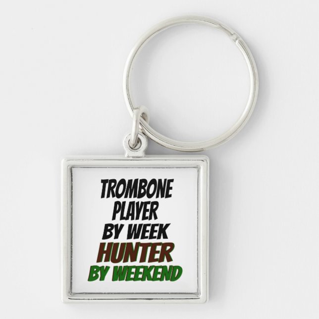 Hunting Trombone Player Keychain (Front)