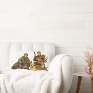 Hunting trophies with dogs outdoor hunter gift lumbar pillow