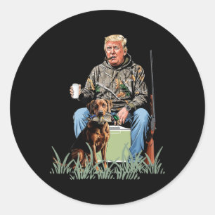Hunting Trump Camouflage Funny Duck Hunting Season Classic Round Sticker