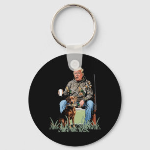 Hunting Trump Camouflage Funny Duck Hunting Season Keychain