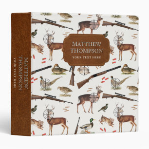 Hunting Wildlife Outdoorsman Pattern Binder