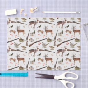 Hunting Wildlife Outdoorsman Pattern Tissue Paper