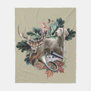 Hunting with a Weimaraner, "Grey Ghost" Fleece Blanket