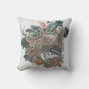 Hunting with a Weimaraner, "Grey Ghost" Throw Pillow