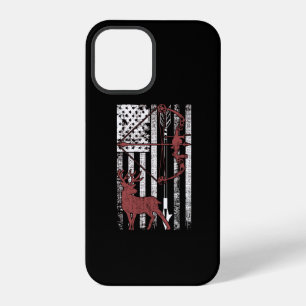 Hunting with American Flag Bow Hunting iPhone 12 Pro Case