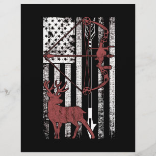 Hunting with American Flag Bow Hunting Letterhead