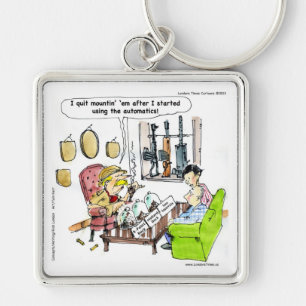 Hunting With Automatics Funny Gifts & Tees Keychain