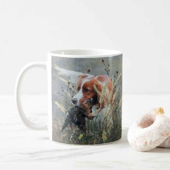 Hunting with Epagneul Breton  Coffee Mug (With Donut)