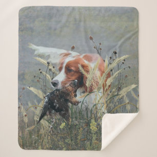 Hunting with Epagneul Breton  Sherpa Blanket