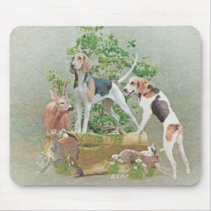 Hunting with hounds mouse pad