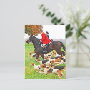 Hunting with hounds    postcard