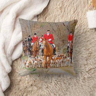 Hunting with hounds     throw pillow
