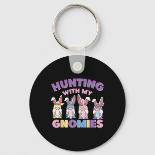 Hunting With My Gnomies Teacher Easter Day Keychain
