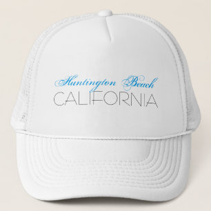 Huntington Beach, CALIFORNIA Blue and Black Trucker Hat