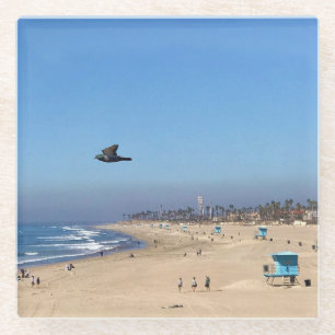 Huntington Beach, California Glass Coaster