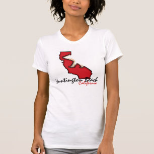 Huntington Beach California red bear symbol tee