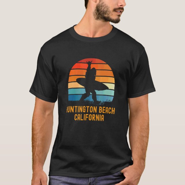 Huntington Beach  California Sasquatch Souvenir T-Shirt (Front)