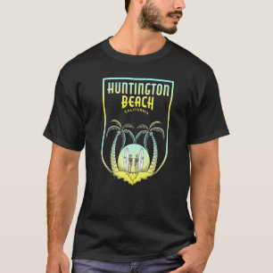 Huntington Beach California Surfing Skeletons Surf T-Shirt