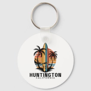 Huntington Beach California Surfing Surfer Keychain