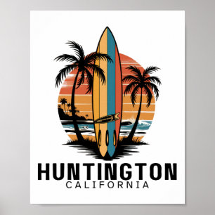 Huntington Beach California Surfing Surfer  Poster
