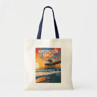 Huntington Beach California Travel Art Vintage
