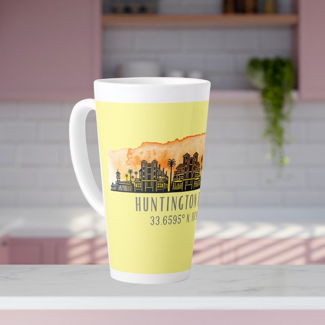 Huntington Beach City Silhouette  Latte Mug (Creator Uploaded)