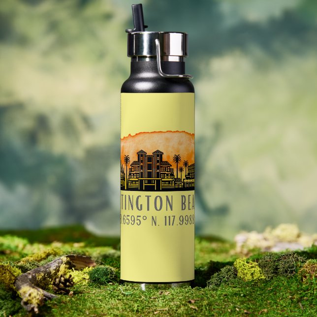 Huntington Beach City Silhouette   Water Bottle (Outdoor)