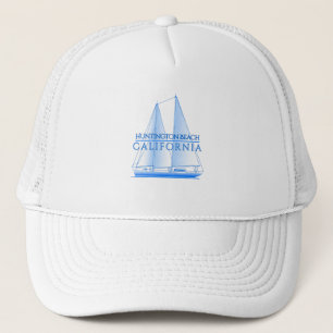 Huntington Beach Coastal Nautical Sailing Sailor Trucker Hat