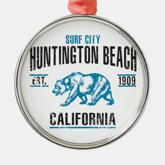 Huntington Beach Metal Ornament (Front)