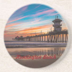 Huntington Beach Pier at sunset Coaster