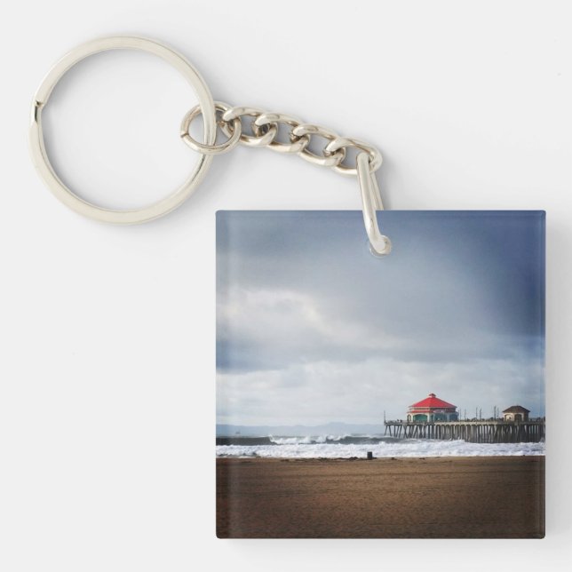 Huntington Beach Pier, California Keychain (Front)