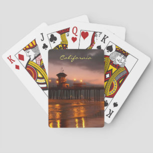 Huntington Beach Pier California Sunset Playing Cards