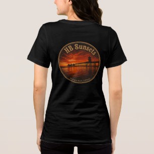 Huntington Beach Pier Sunset - John Minar  Tri-Blend Shirt