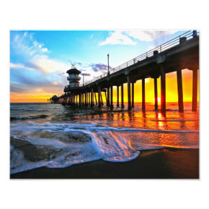 Huntington Beach Pier Sunset  Photo Print
