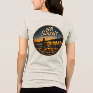 Huntington Beach Pier Sunset (Women) - John Minar  Tri-Blend Shirt