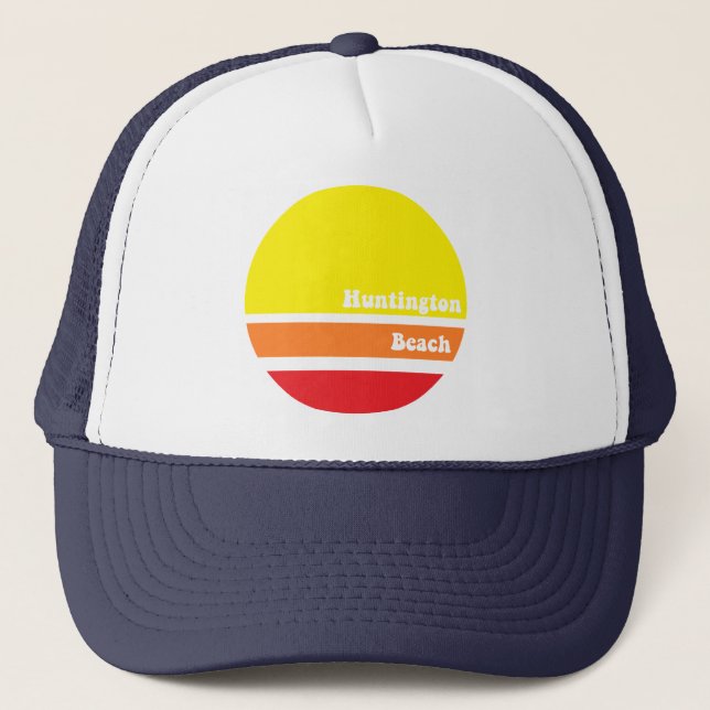 Huntington Beach retro trucker hat (Front)
