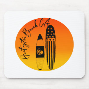 Huntington Beach Surfboards and Sunsets Mouse Pad