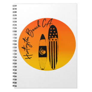 Huntington Beach Surfboards and Sunsets Notebook