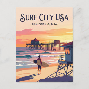 Huntington Beach USA Postcard