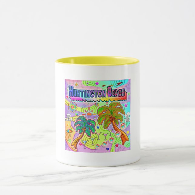 Huntington Beach Vacances Cible Mug (Centre)
