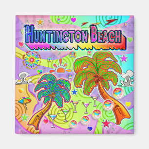 Huntington Beach Vacances Magnet cible