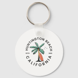 Huntington California Beach Surf Summer Vacation F Keychain